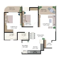 Namrata Boulevard Tathawade 2 BHK Floor Plan Image