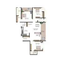 Namrata Boulevard Tathawade 3 BHK Floor Plan Image